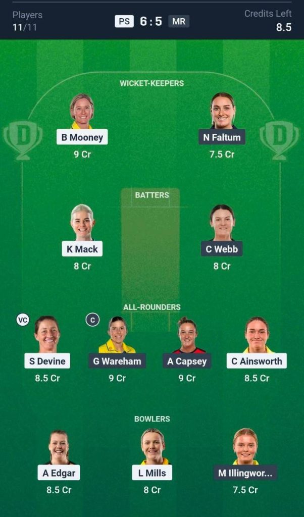 PS-W vs MR-W Dream11 Prediction