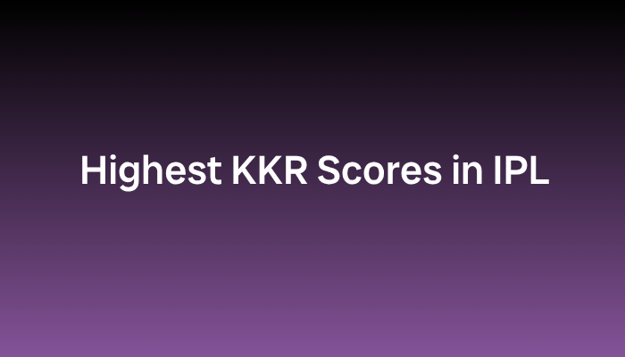 Highest KKR Scores in IPL